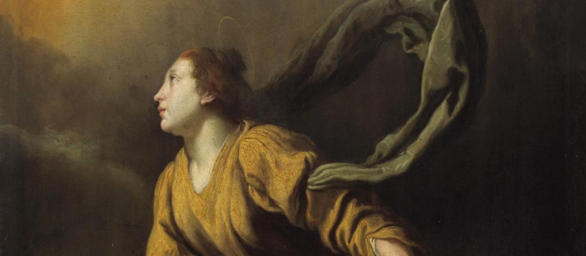 Santa Juliana, con el ángel caído encadenado, por Domenico Fetti