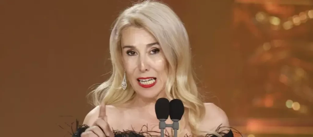 María Luisa Gutiérrez, productora de La infiltrada, durante su valiente discurso al recoger el Goya a la mejor película