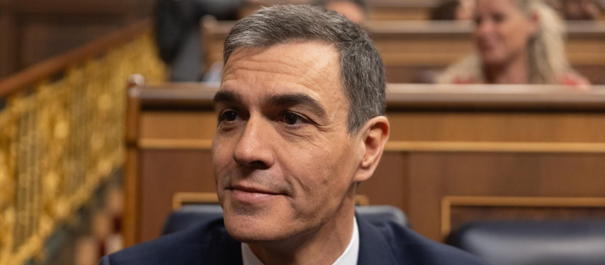 Pedro Sánchez, este miércoles, en el Congreso de los Diputados
