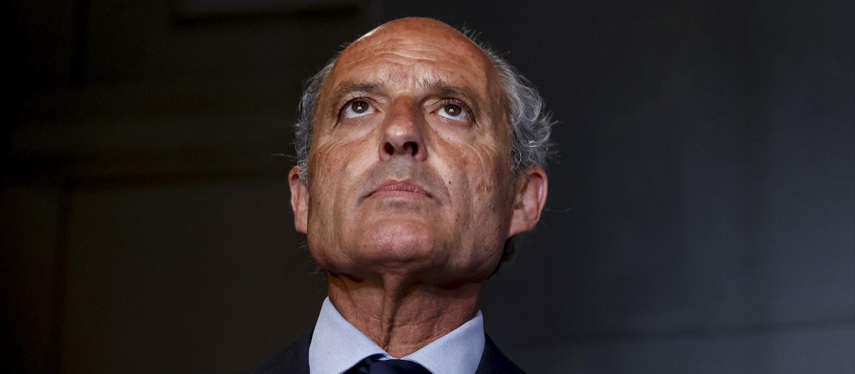 El expresidente de la Generalitat Valenciana, Francisco Camps, durante su rueda de prensa tras ser absuelto