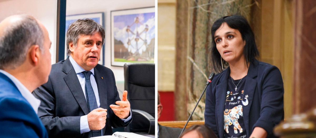 El líder de Junts, Carles Puigdemont, y la de Aliança Catalana, Sílvia Orriols, en sendas imágenes de archivo