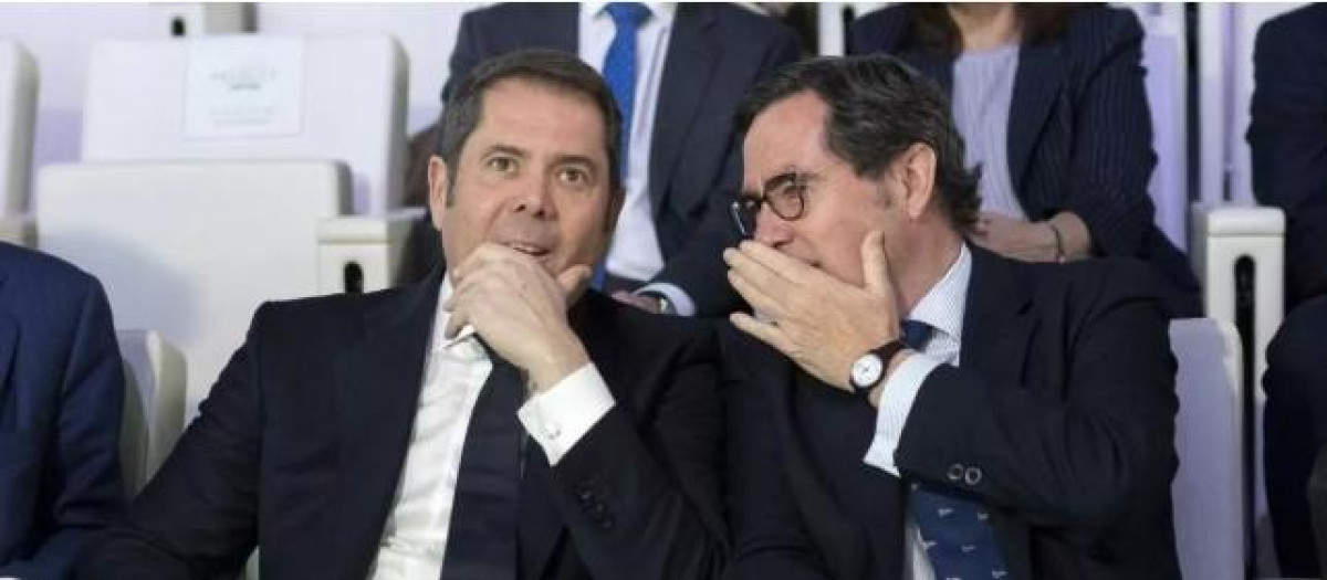 El presidente de Cepyme, Gerardo Cuerva, y el presidente de la CEOE, Antonio Garamendi