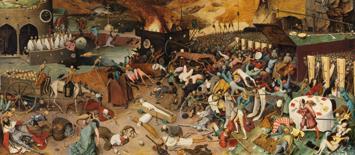 El triunfo de la Muerte, de Pieter Brueghel el Viejo, refleja la agitación social y el terror que desató la peste negra, que devastó la Europa medieval