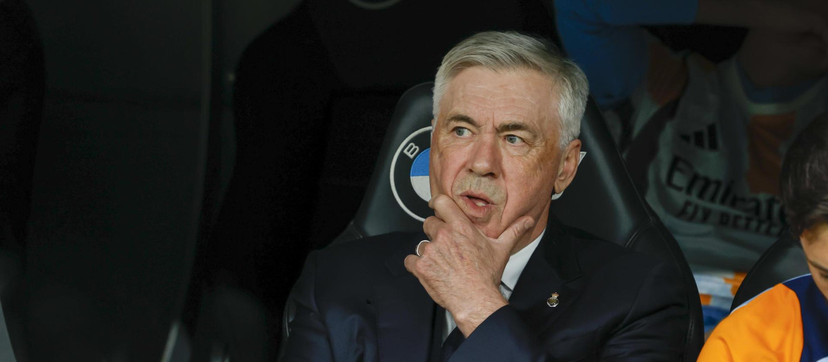 Carlo Ancelotti, durante el partido de LaLiga entre el Real Madrid y el Girona