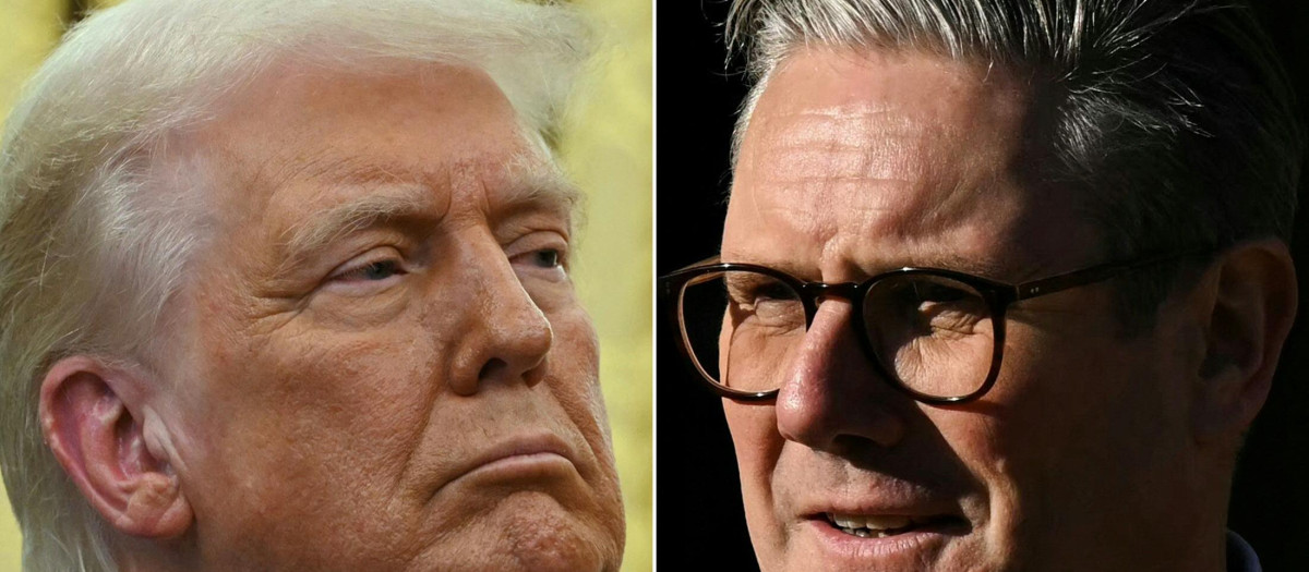 El presidente estadounidense, Donald Trump, y el primer ministro británico, Keir Starmer
