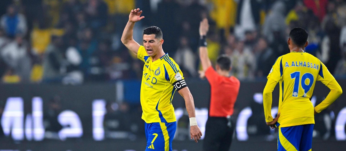 Cristiano Ronaldo, en un partido de la Liga Saudí