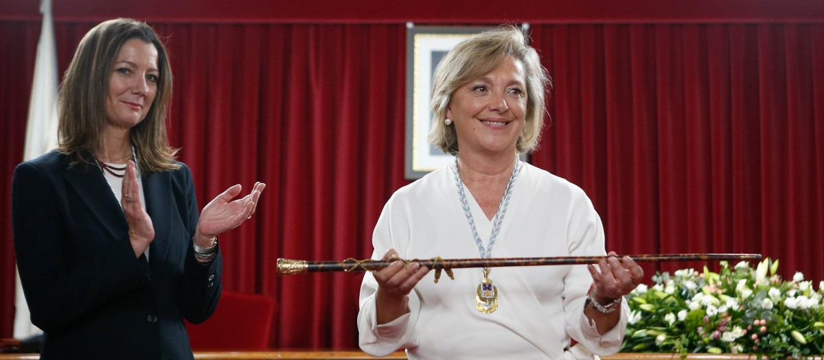 Paula Alvarellos, durante su toma de posesión como alcaldesa, el 18 de enero de 2024
