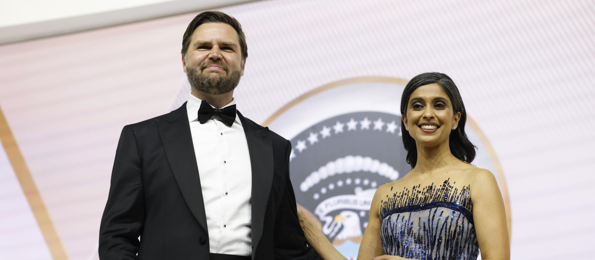 Vice President JD Vance and his wife Usha Vance  attending several inaugural balls after taking the oath of office as the 47th President of the United States in Washington, DC.