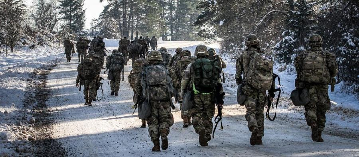 Soldados de países de la OTAN en ejercicios militares