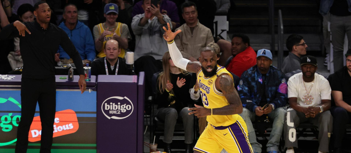 LeBron James, en el partido con los Ángeles Lakers