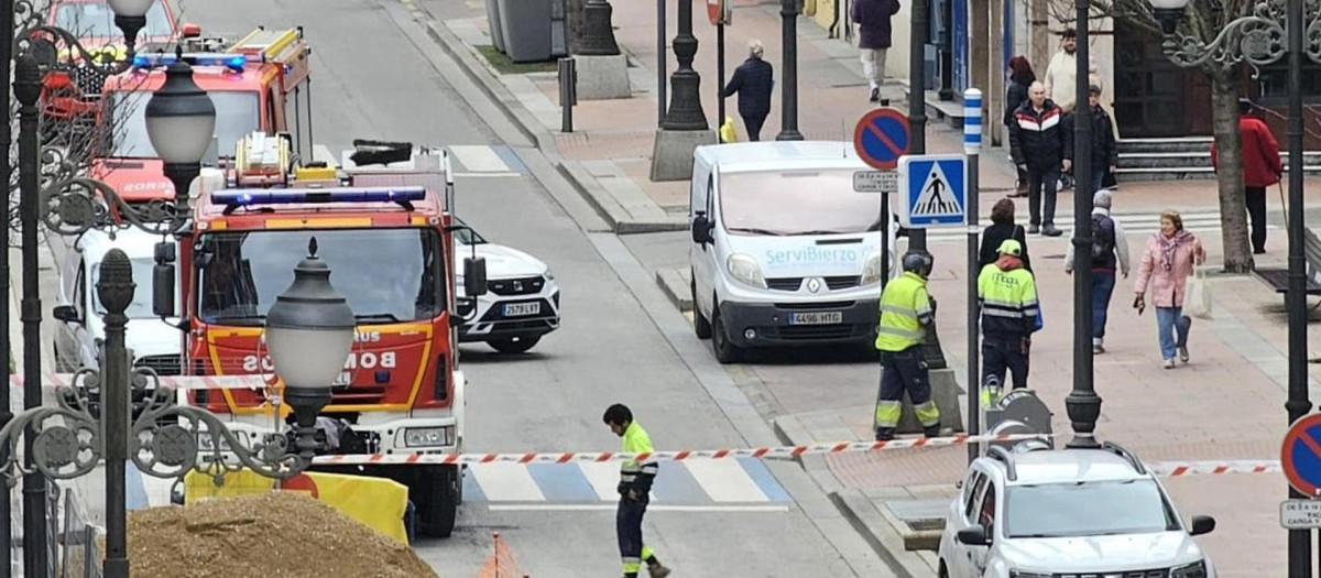 Escape de gas en la calle ancha de Ponferrada