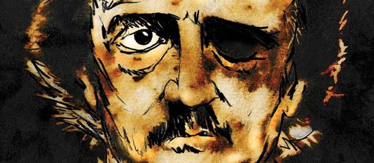 Ilustración de Arturo Garrido en la cubierta de los Cuentos Completos de Edgar Allan Poe