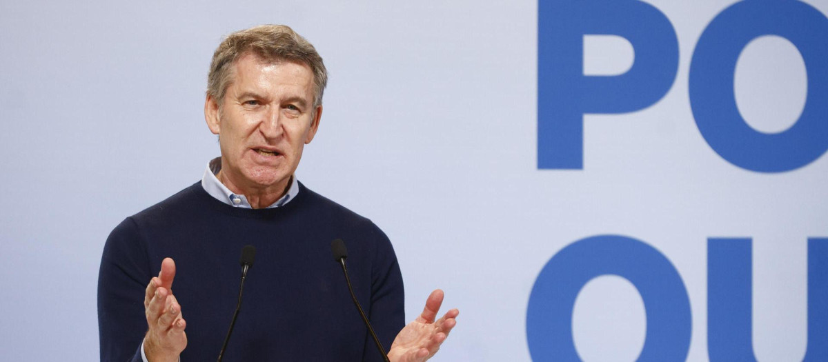 Alberto Núñez Feijóo en un acto del PP en Valls, Tarragona