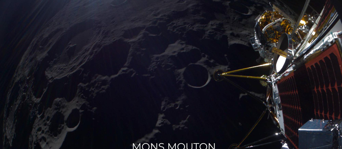 Módulo Atenea de Intuitive Machines a punto de aterrizar en la Luna