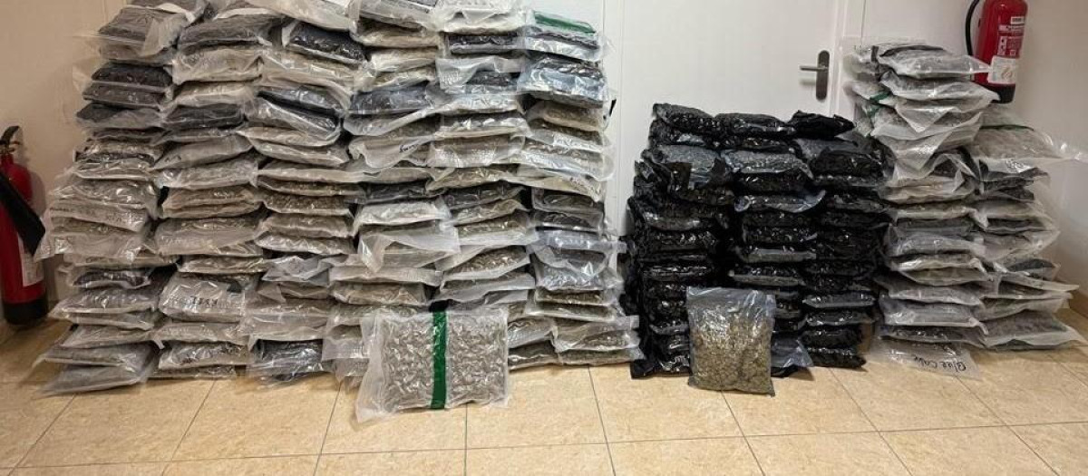 Más de 110 kilos de marihuana incautada en Alicante que estaba preparada para distribuirse por el norte de Europa