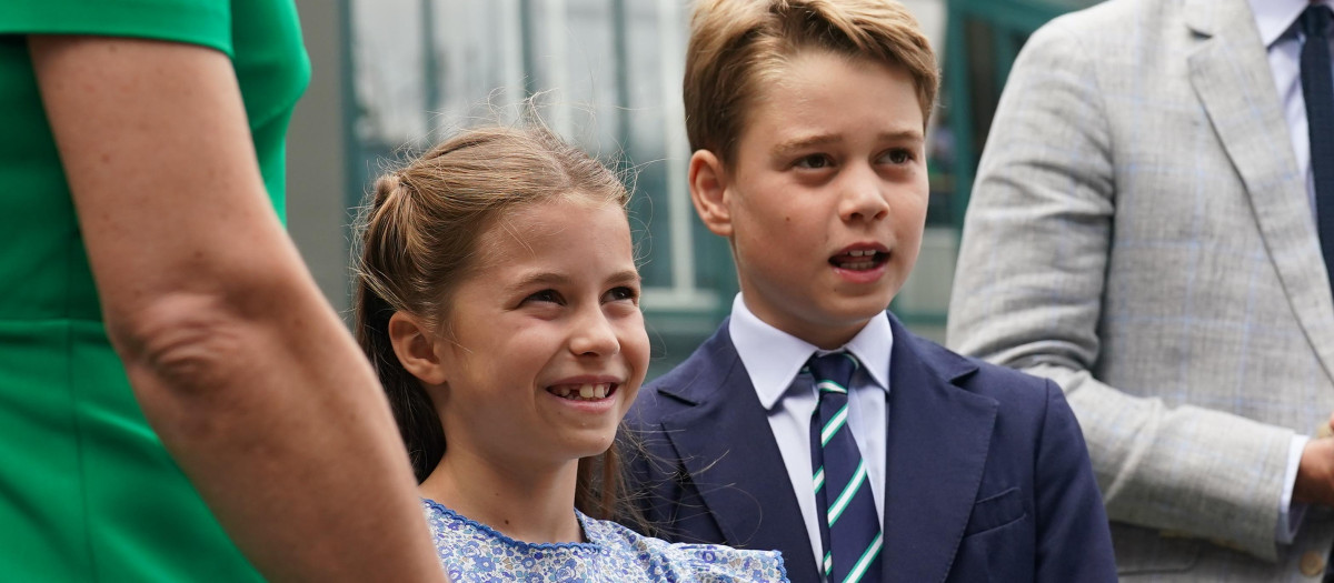 Princess Charlotte and Prince George during Wimbledon Championships in London, UK - 16 Jul 2023