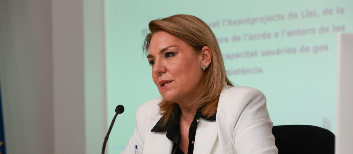 Susana Camarero, vicepresidenta primera y consejera de Servicios Sociales, Igualdad y Vivienda, en rueda de prensa