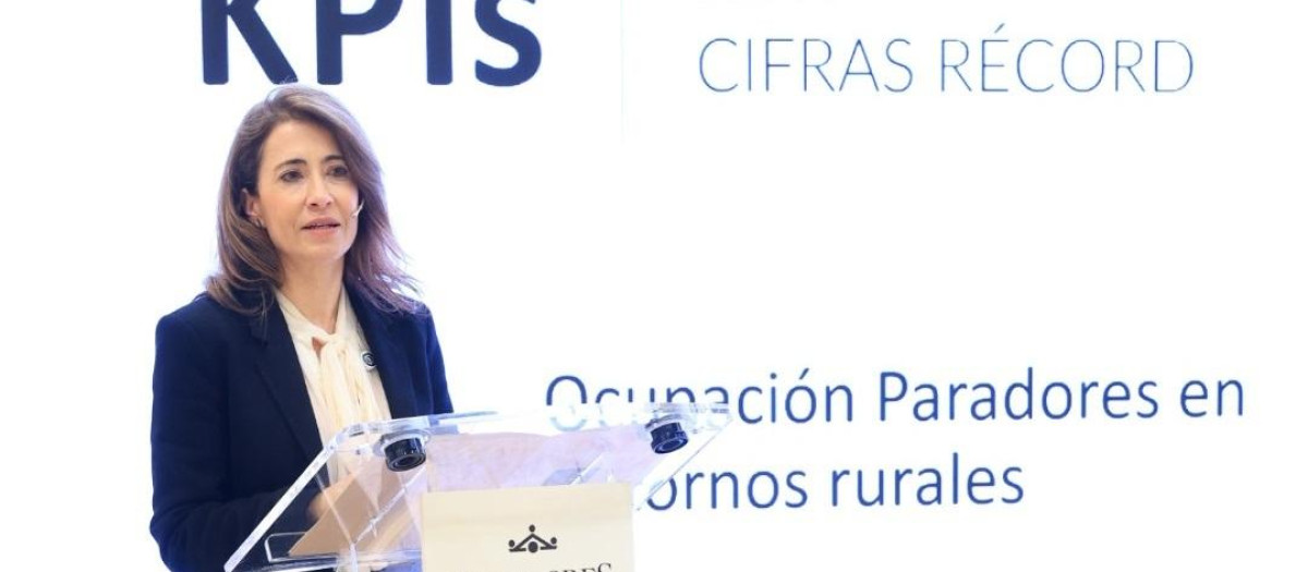 La presidenta de Paradores, Raquel Sánchez.

REMITIDA / HANDOUT por PARADORES
Fotografía remitida a medios de comunicación exclusivamente para ilustrar la noticia a la que hace referencia la imagen, y citando la procedencia de la imagen en la firma
31/1/2025