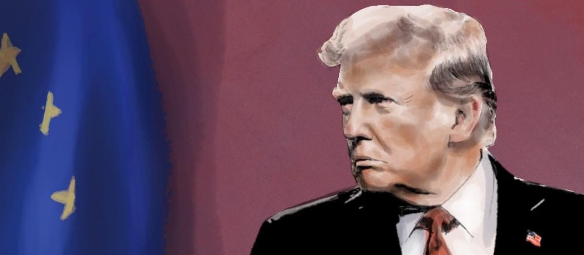 Donald Trump y la bandera de Europa