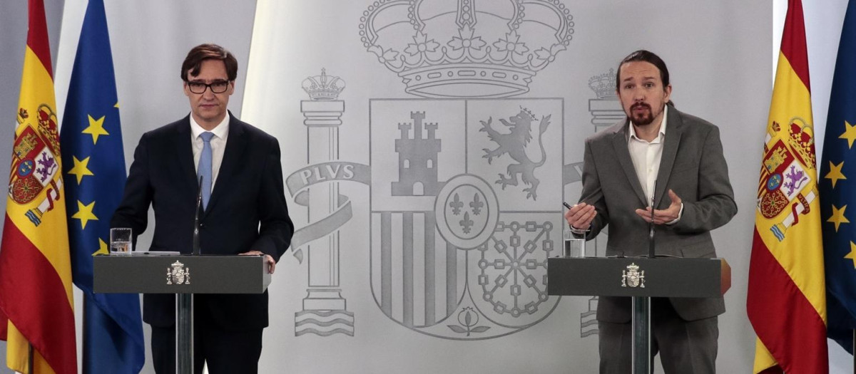 Imagen de archivo de Salvador Illa junto a Pablo Iglesias