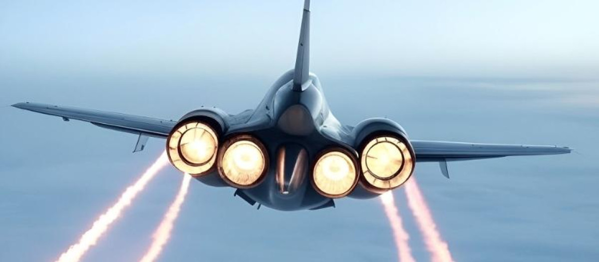 Ilustración de un avión con motores hipersónicos