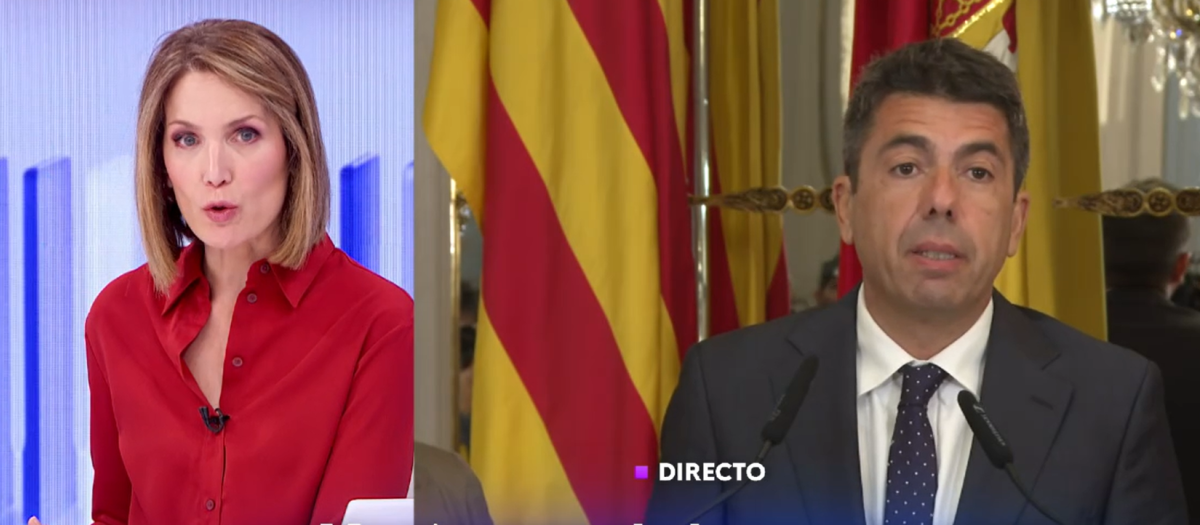 Silvia Intxaurrondo, durante la comparecencia de Carlos Mazón ante los medios