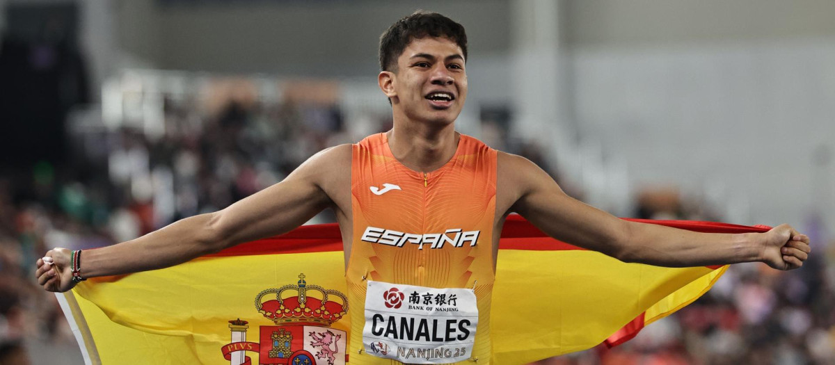 Elvin Josue Canales, tras lograr el bronce en el 800 metros