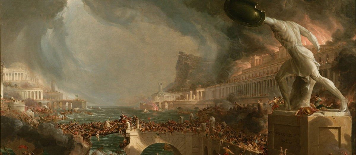 Idealización de la caída del Imperio Romano pintada por Thomas Cole