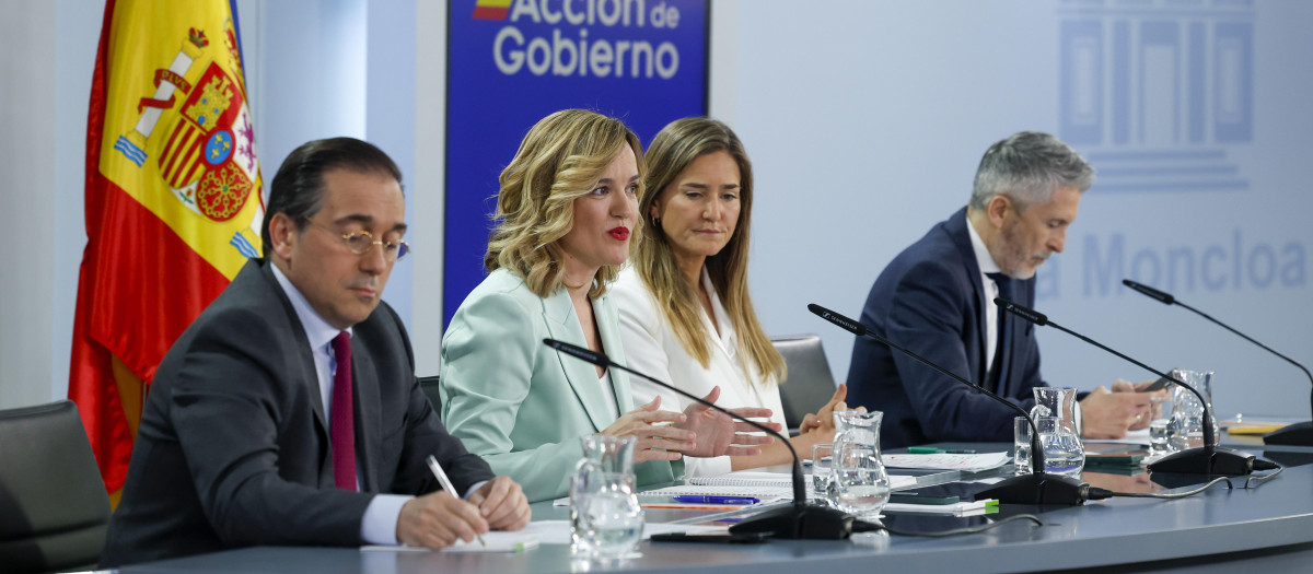 La vicepresidenta Aagesen y los ministros Albares, Alegría y Grande-Marlaska