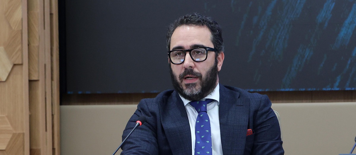 El empresario Víctor de Aldama comparece ante la comisión no permanente de investigación en el Parlamento balear, a 20 de mayo de 2024, en Palma de Mallorca