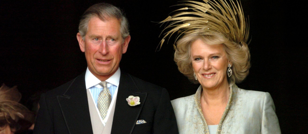 Britain's Prince Charles and his bride Camilla Duchess of Cornwall in Windsor, during wedding ceremony, Saturday, April 9, 2005