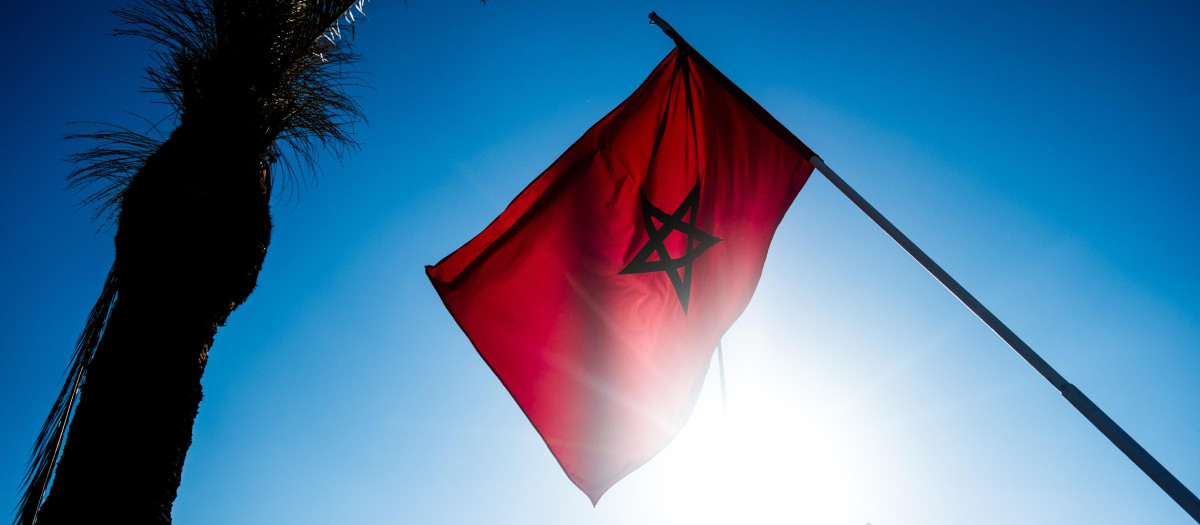 Bandera de Marruecos en Rabat