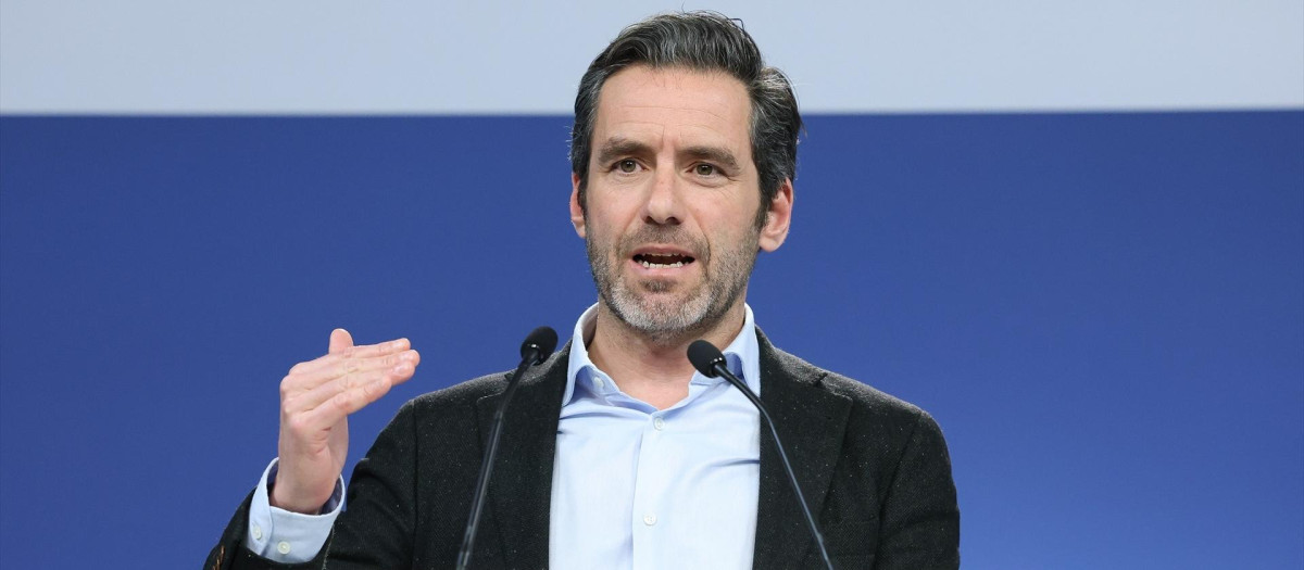 El portavoz del PP, Borja Sémper, durante una rueda de prensa