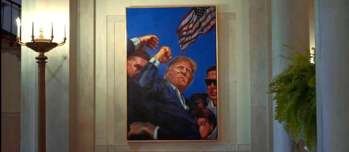 El retrato de Trump con el puño en alto y la cara ensangrentada, del intento de asesinato sufrido en Pensilvania