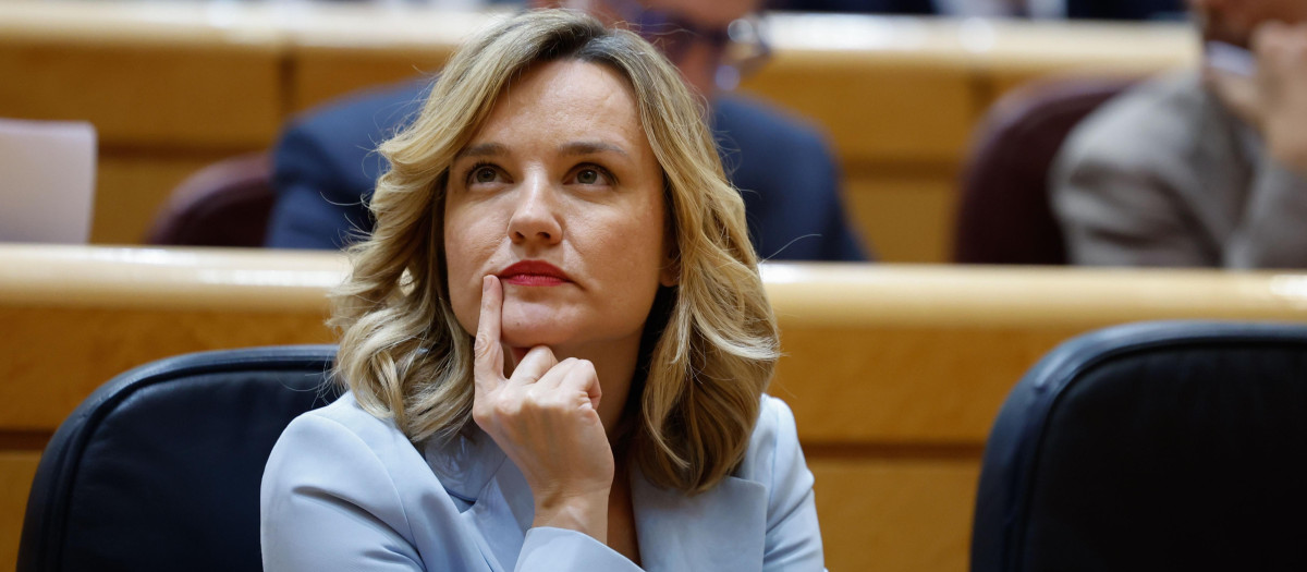 La ministra Pilar Alegría, la semana pasada en el Senado