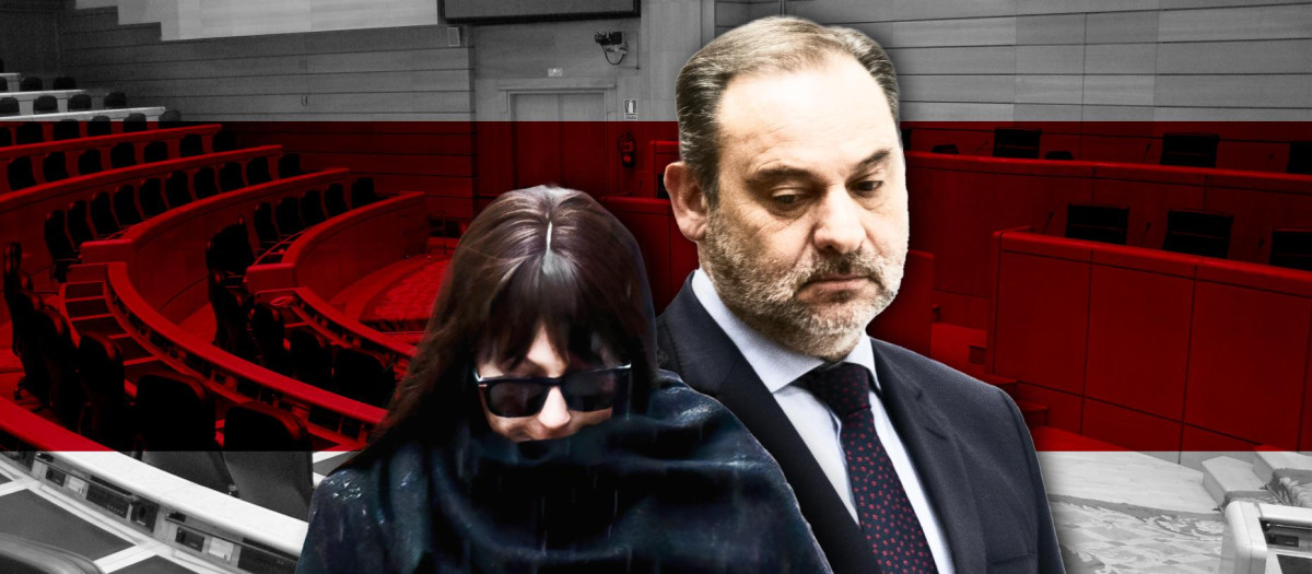 Montaje de Jessica Rodríguez y el ex ministro José Luis Ábalos
