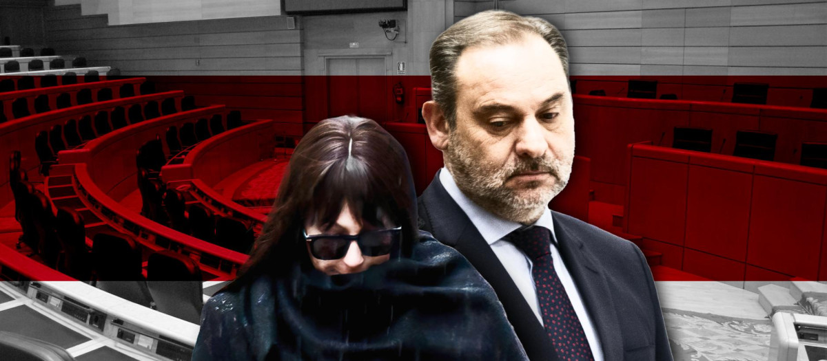 Montaje de Jessica Rodríguez y el ex ministro José Luis Ábalos