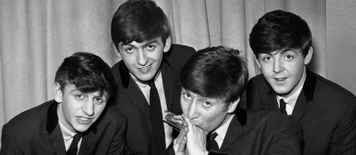 Los integrantes de Los Beatles Ringo Starr, George Harrison, John Lennon and Paul McCartney en 1964.