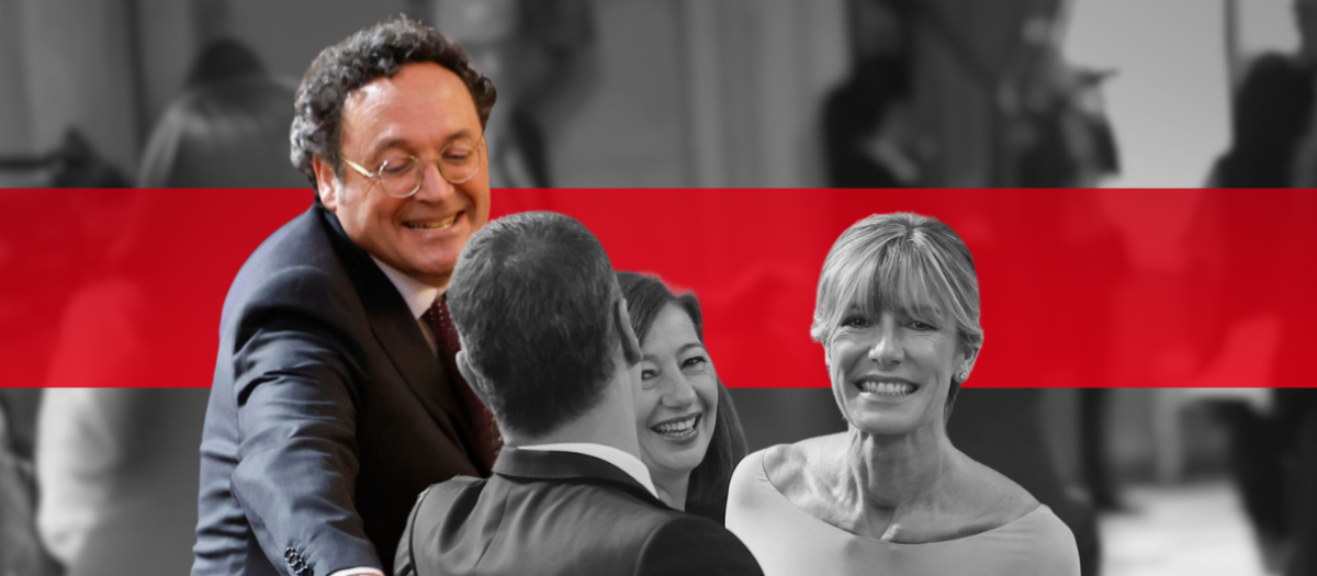 Álvaro García Ortiz, junto a Pedro Sánchez, Begoña Gómez y Francina Armengol