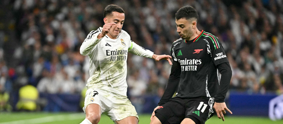 Lucas Vázquez, durante los cuartos de final de Champions League