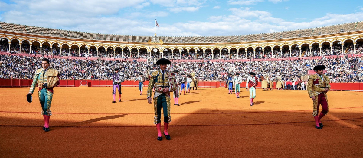Estado de la Plaza de la Maestranza de Sevilla este Domingo de Resurrección