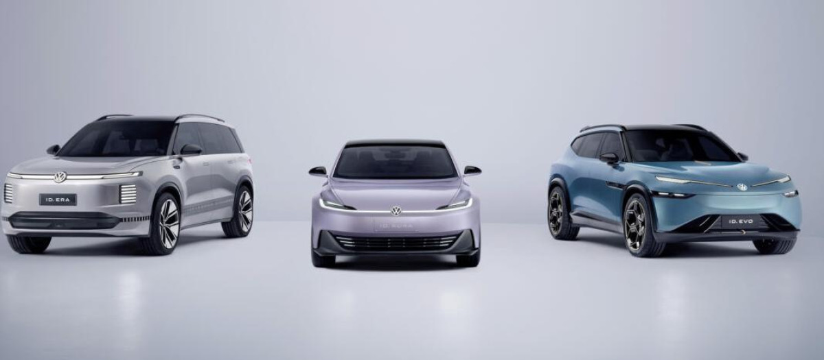 Los tres prototipos presentados por la marca: Aura, EVO y