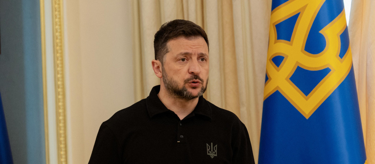 El presidente de Ucrania, Volodimir Zelenski, ofrece una conferencia de prensa en Kiev