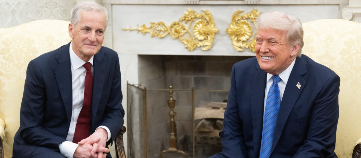 El presidente Donald Trump y primer ministro de Noruega, Jonas Gahr Støre en la Casa Blanca