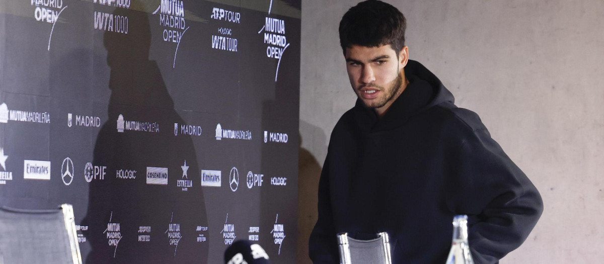 Carlos Alcaraz no ha podido jugar en el Mutua Madrid Open