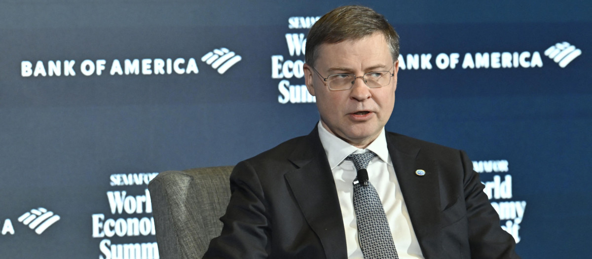 El comisario europea de Economía, Valdis Dombrovskis, en una imagen de archivo