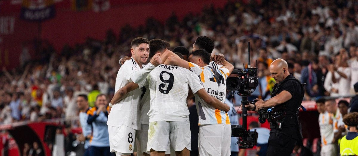 Los jugadores del Real Madrid en la final de Copa del Rey