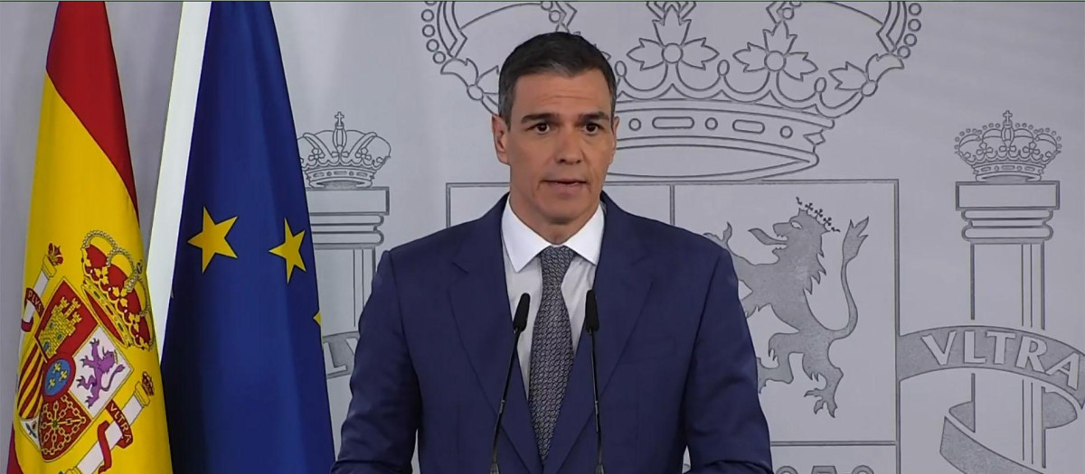 El presidente del Gobierno, Pedro Sánchez, en su comparecencia tras la reunión del Consejo de Seguridad