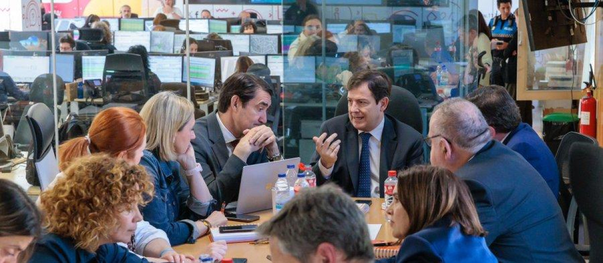 Mañueco, este lunes, en en la Agencia de Seguridad y Emergencias 112 , por el apagón