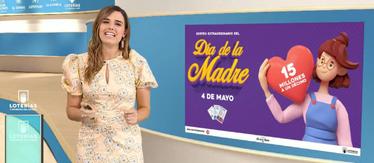 Lucía Vinaixa, presentadora de los sorteos de Loterías en TVE